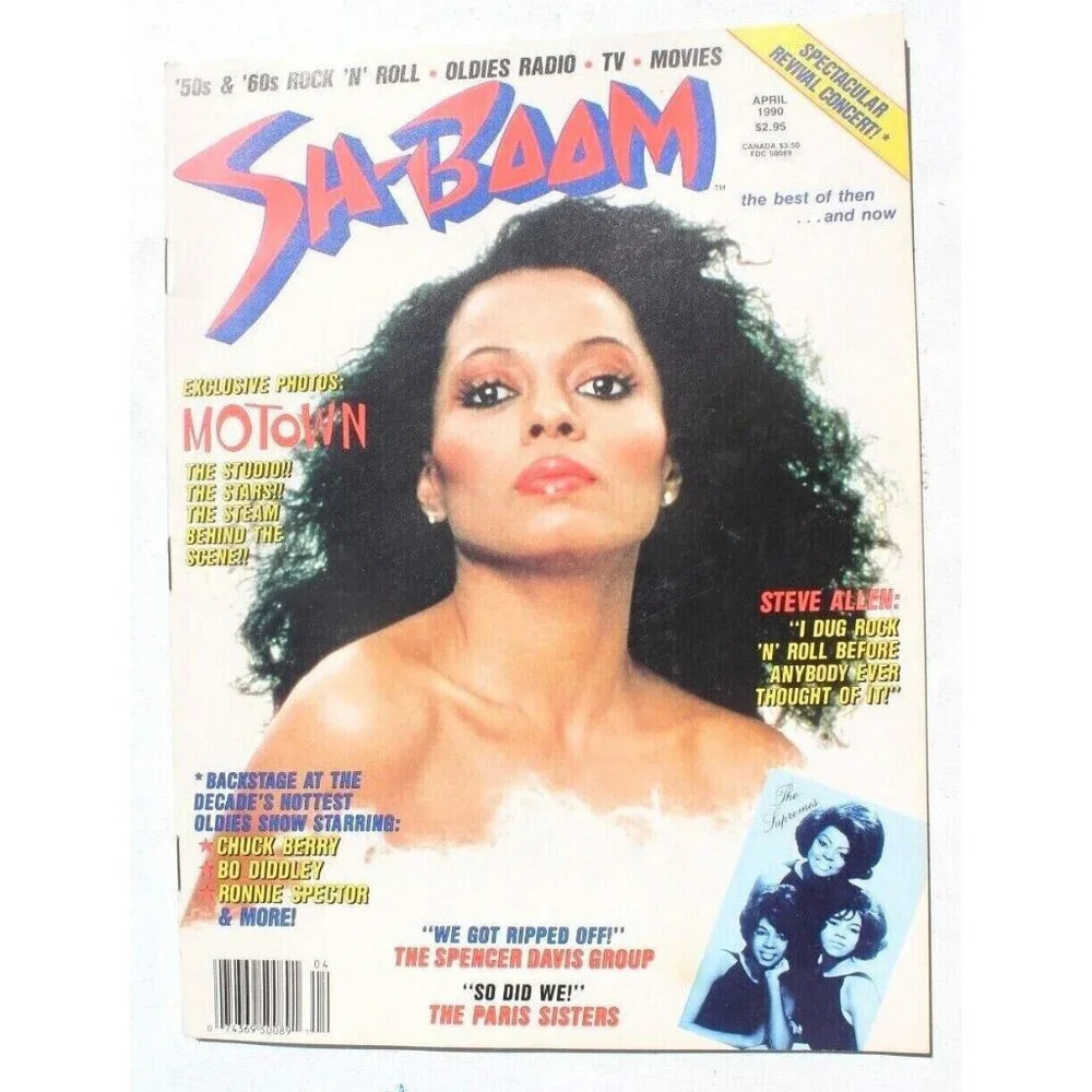 Vintage Sh-Boom April 1990 Rock and Roll Music Magazine - Motown The Supremes